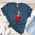 Valentine's Day Boston Terrier Dog Vector Women's Heather T-Shirt Heather Deep Teal
