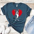 Valentine's Day Boston Terrier Lover Women's Heather T-Shirt Heather Deep Teal
