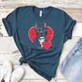 Valentine's Day Boston Terrier Women's Heather T-Shirt Heather Deep Teal