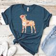 Vintage Floral Boston Terrier For Dog Lover Women's Heather T-Shirt Heather Deep Teal