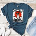 Vintage Japanese Dogzilla Boston Terrier Women's Heather T-Shirt Heather Deep Teal