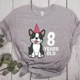 8 Years Old Birthday Boston Terrier Dog Lover 8th Party Kid Women's Heather T-Shirt Athletic Heather