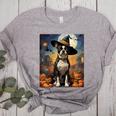 Aesthetic Halloween Boston Terrier Dog Witch Pumpkin For Men Women Kids Women's Heather T-Shirt Athletic Heather