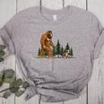 Boston Terrier Bigfoot Dog Walking Dog Mom Dad Kids Women's Heather T-Shirt Athletic Heather