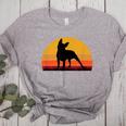 Boston Terrier Bostie Sunset Retro Dog Pet Mom Dad Women's Heather T-Shirt Athletic Heather