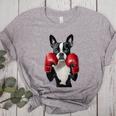 Boston Terrier Boxing Women's Heather T-Shirt Athletic Heather