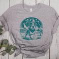 Boston Terrier Cowboy UFO Shirt Vintage Western Dog Mom Tee Women's Heather T-Shirt Athletic Heather