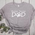 Boston Terrier Dad Dog Breed Daddy Owner Puppy Father Papa For Men Women Girls Kids Women's Heather T-Shirt Athletic Heather