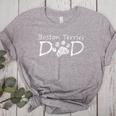 Boston Terrier Dad Dog Breed Daddy Owner Puppy Father Papa Men Women Women's Heather T-Shirt Athletic Heather