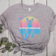 Boston Terrier Dad Retro Women's Heather T-Shirt Athletic Heather