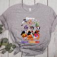 Boston Terrier Dog Christmas Happy Hallothankmas Halloween For Men Women Kids Women's Heather T-Shirt Athletic Heather