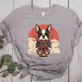 Boston Terrier Dog Japanese Style Samurai Dogs Women's Heather T-Shirt Athletic Heather