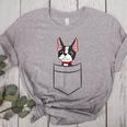 Boston Terrier Dog In The Pocket Boston Terrier For Men Women Girls Kids Women's Heather T-Shirt Athletic Heather