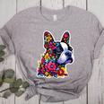 Boston Terrier Floral Vintage Dog Mom Distressed Men Women Kids Women's Heather T-Shirt Athletic Heather