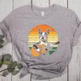 Boston Terrier Guitar Retro Women's Heather T-Shirt Athletic Heather