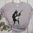 Boston Terrier Guitar Women's Heather T-Shirt Athletic Heather
