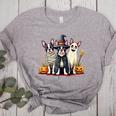 Boston Terrier Halloween Costume Mummy Witch Ghost Dog Lover For Men Women Kids Women's Heather T-Shirt Athletic Heather