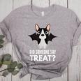Boston Terrier Halloween Shirt Did Someone Say Treat Women's Heather T-Shirt Athletic Heather