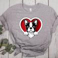 Boston Terrier Heart Cute Puppy Lover Or Dog Owner Women's Heather T-Shirt Athletic Heather