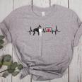 Boston Terrier Heartbeat Heart Line Women's Heather T-Shirt Athletic Heather