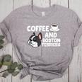 Boston Terrier Lover Coffee And Boston Terriers Women's Heather T-Shirt Athletic Heather