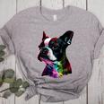Boston Terrier Lovers Colorful Pop Art Boston Terrier Women's Heather T-Shirt Athletic Heather