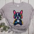 Boston Terrier Lovers Gaming Headphones Boston Terrier Women's Heather T-Shirt Athletic Heather