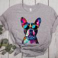 Boston Terrier Lovers Pop Art Boston Terrier Women's Heather T-Shirt Athletic Heather