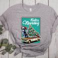 Boston Terrier Merry Christmas Tree Truck Dog X-Mas Women's Heather T-Shirt Athletic Heather