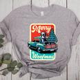 Boston Terrier Merry Christmas Tree Truck Santa Dog X-Mas Women's Heather T-Shirt Athletic Heather