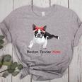 Boston Terrier Mom Bandana Boston Terrier Dog Women's Heather T-Shirt Athletic Heather