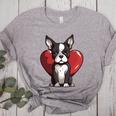 Boston Terrier Mom Dad Bostie Dog Lover Valentines Day Women's Heather T-Shirt Athletic Heather