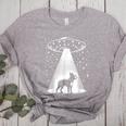 Boston Terrier Mom Dad Dog Alien UFO For Men Women Women's Heather T-Shirt Athletic Heather