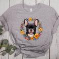Boston Terrier Mom Floral Bostie Dog Lover Flowers Cute Women's Heather T-Shirt Athletic Heather