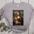 Boston Terrier Mona Lisa Painting Art Dog Mom Dad For Men Women Kids Women's Heather T-Shirt Athletic Heather