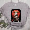 Boston Terrier Samurai Ninja Vintage Anime Japanese Ukiyo-e Women's Heather T-Shirt Athletic Heather