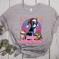 Boston Terrier Santa Claus Coffee Mug Merry Christmas Dogs Women's Heather T-Shirt Athletic Heather
