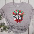 Boston Terrier Santa Claus Elf Reindeer Christmas Dog X-Mas Women's Heather T-Shirt Athletic Heather