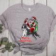 Boston Terrier Santa Claus Hat Merry Christmas Dog X-Mas Women's Heather T-Shirt Athletic Heather