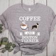 Boston Terrier Shirt Coffee And Boston Terrier Cute Dog For Men Women Girls Kids Women's Heather T-Shirt Athletic Heather