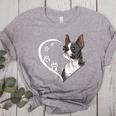 Boston Terrier Shirts For Women Girls Kids Heart Cute Women's Heather T-Shirt Athletic Heather