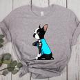 Boston Terrier Tattoos I Love Mom Women's Heather T-Shirt Athletic Heather