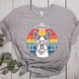 Boston Terrier UFO Alien Boston Terrier Dog Mom Dad Women's Heather T-Shirt Athletic Heather