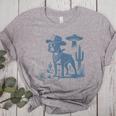 Boston Terrier UFO Cowboy Dog Dog Mom Dog Dad Alien Dog Women's Heather T-Shirt Athletic Heather
