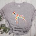 Boston Terrier Watercolor Flowers Women's Heather T-Shirt Athletic Heather