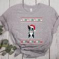 Boston Terrier Wearing Santa Hat Ugly Xmas Dog Lovers Women's Heather T-Shirt Athletic Heather