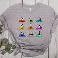 Boston Terriers Yoga Asana Pose And Meditation Women's Heather T-Shirt Athletic Heather