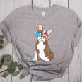 Brindle Boston Terrier Dog Patriotic Shirt USA Flag Women's Heather T-Shirt Athletic Heather