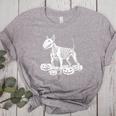 Bull Terrier Skeleton Birthday Halloween Kids Women's Heather T-Shirt Athletic Heather