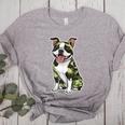 Camo Boston Terrier Pet Owner Camouflage Dog Lover Women's Heather T-Shirt Athletic Heather
